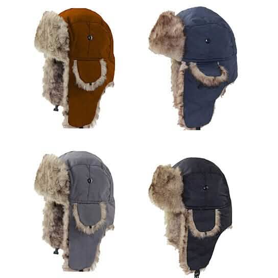 2-Pack: Men's Ushanka Winter Faux Fur Hat with Ear Flaps DailySale