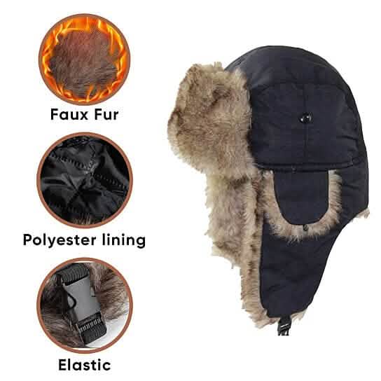 2-Pack: Men's Ushanka Winter Faux Fur Hat with Ear Flaps DailySale