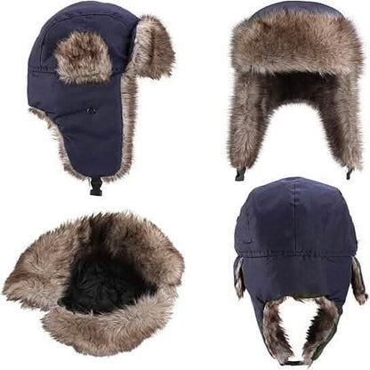 2-Pack: Men's Ushanka Winter Faux Fur Hat with Ear Flaps DailySale