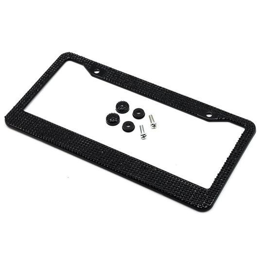 2-Pack: Metal License Plate Frame With Glitter Bling Rhinestone Diamonds DailySale