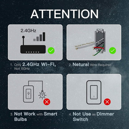 2-Pack: MOES 3 Way Smart Light Switch 2nd Generation  (Refurbished) DailySale