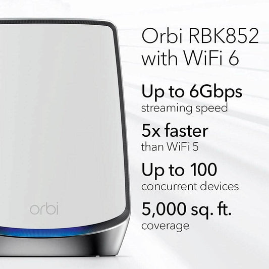 2-Pack: Netgear Orbi Whole Home Tri-band Mesh WiFi 6 System RBK852 Router (Refurbished) DailySale