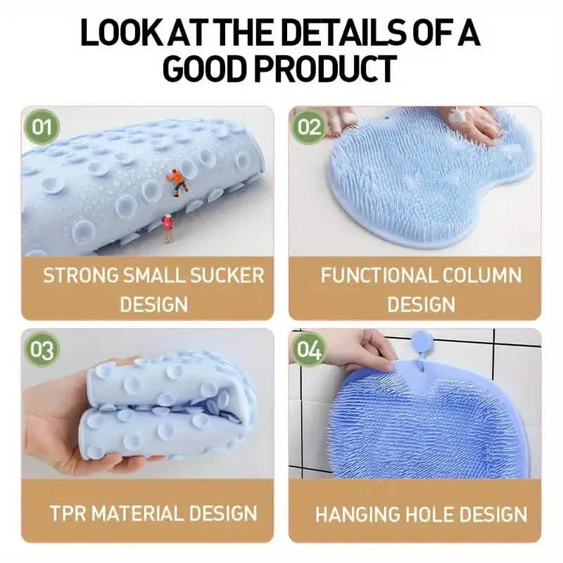 2-Pack: Non-Slip Foot & Back Scrubber with Exfoliating Cushion DailySale