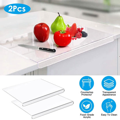 2-Pack: Non-Slip Transparent Countertop Cutting Board Kitchen Countertop Protector DailySale