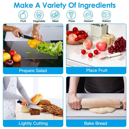 2-Pack: Non-Slip Transparent Countertop Cutting Board Kitchen Countertop Protector DailySale