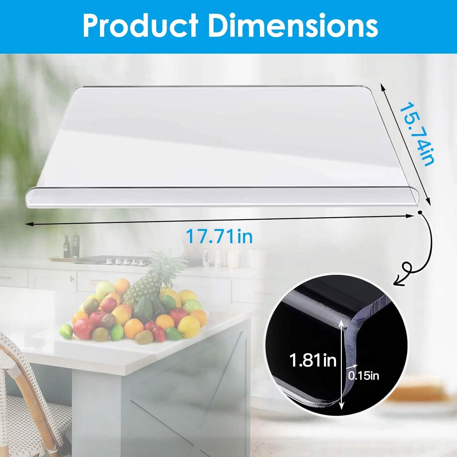 2-Pack: Non-Slip Transparent Countertop Cutting Board Kitchen Countertop Protector DailySale