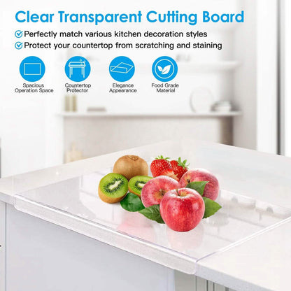 2-Pack: Non-Slip Transparent Countertop Cutting Board Kitchen Countertop Protector DailySale