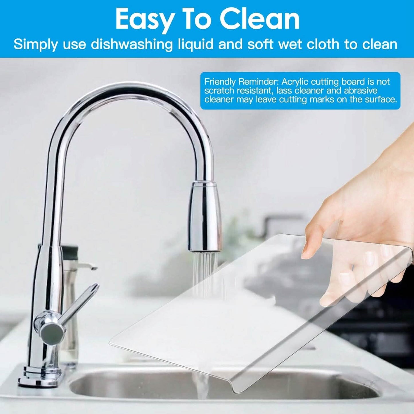 2-Pack: Non-Slip Transparent Countertop Cutting Board Kitchen Countertop Protector DailySale