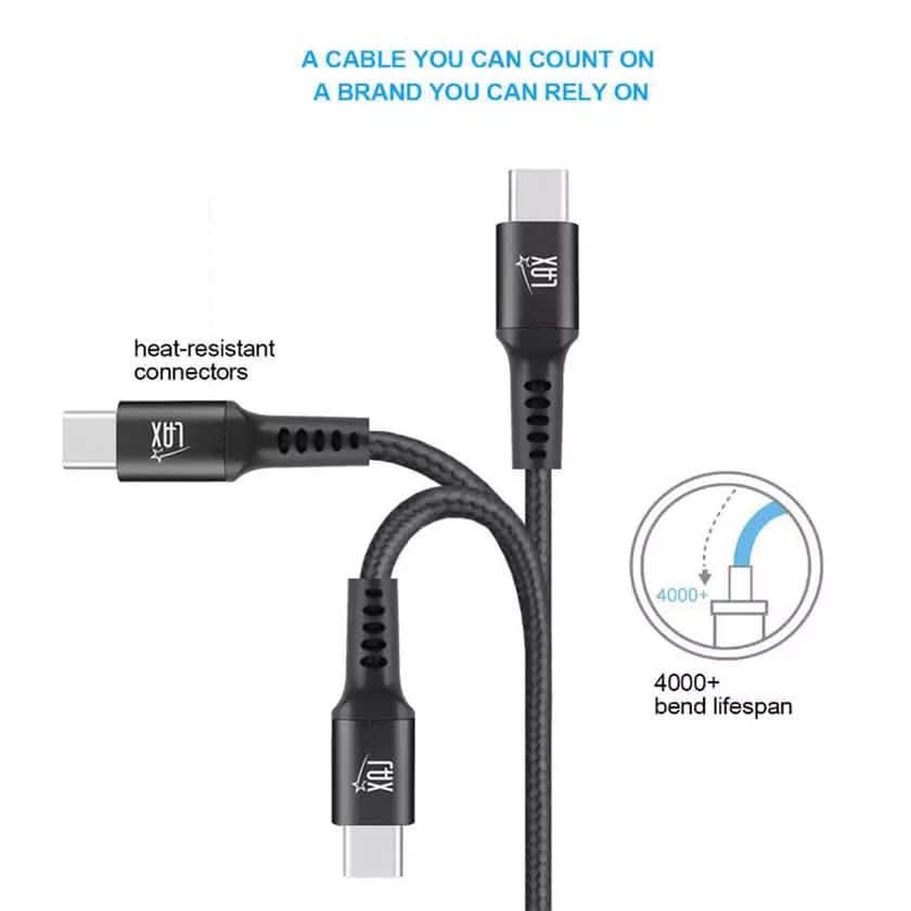 2-Pack: Nylon USB C to USB C Cable 6 Ft. 60W DailySale