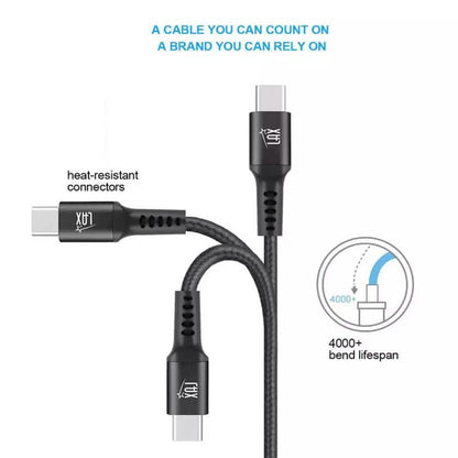 2-Pack: Nylon USB C to USB C Cable 6 Ft. 60W DailySale