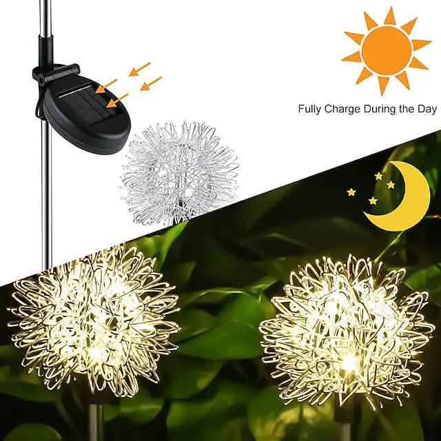 2-Pack: Outdoor Solar Dandelion Lawn Lights DailySale