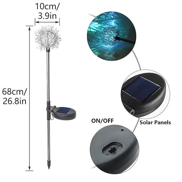 2-Pack: Outdoor Solar Dandelion Lawn Lights DailySale