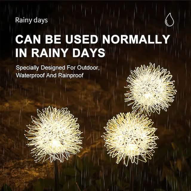 2-Pack: Outdoor Solar Dandelion Lawn Lights DailySale