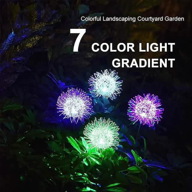 2-Pack: Outdoor Solar Dandelion Lawn Lights DailySale