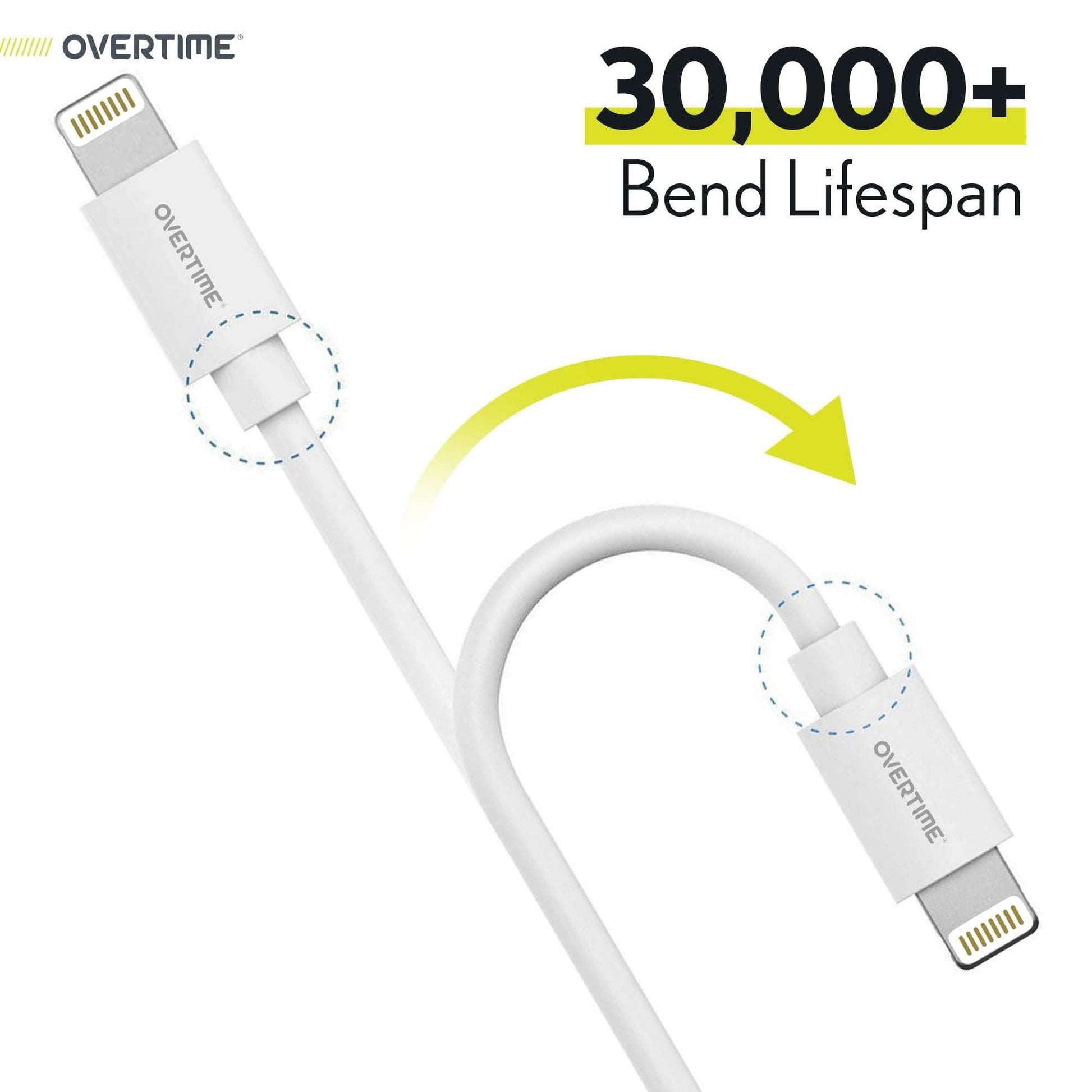 2-Pack: Overtime Apple MFI Certified iPhone Charger Lightning Cable 10 Foot DailySale
