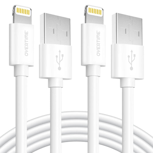 2-Pack: Overtime Apple MFI Certified iPhone Charger Lightning Cable 10 Foot DailySale