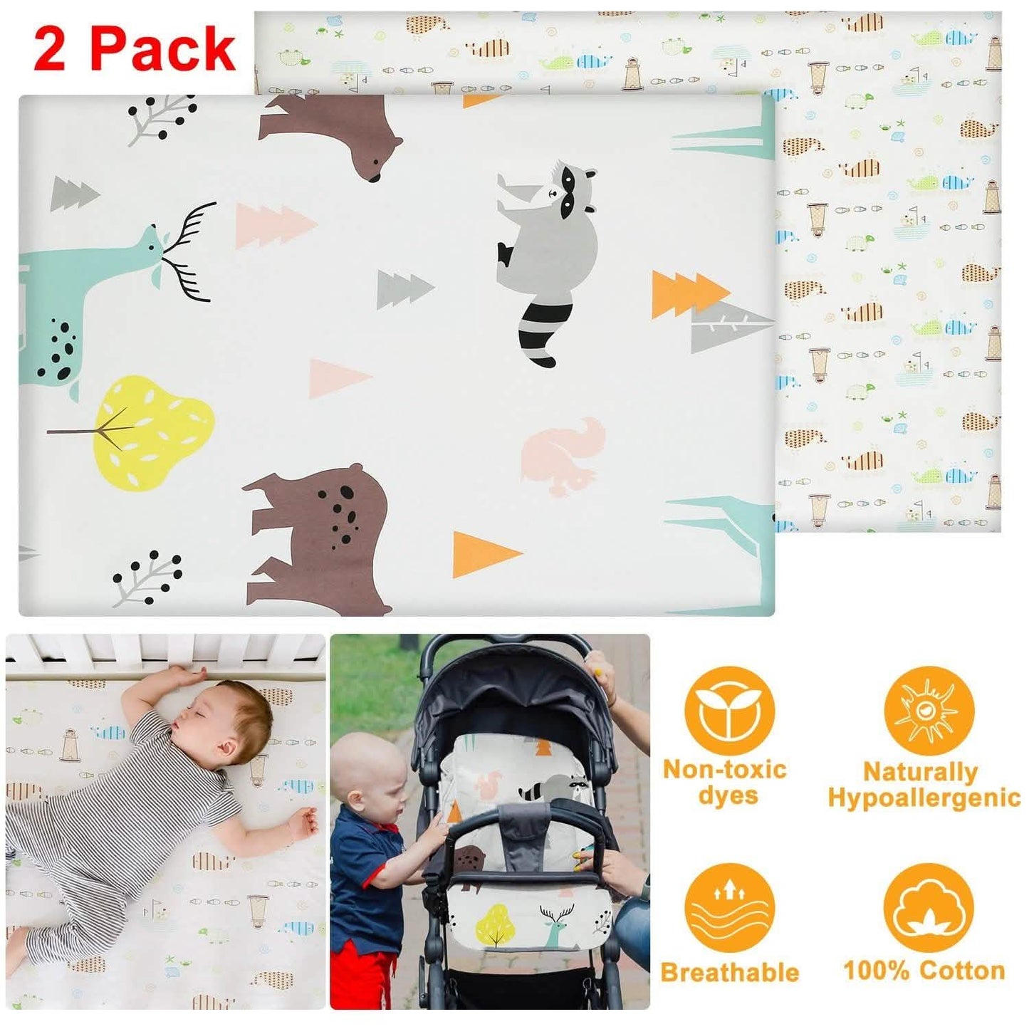 2-Pack: Pack N Play Portable Crib Sheet DailySale