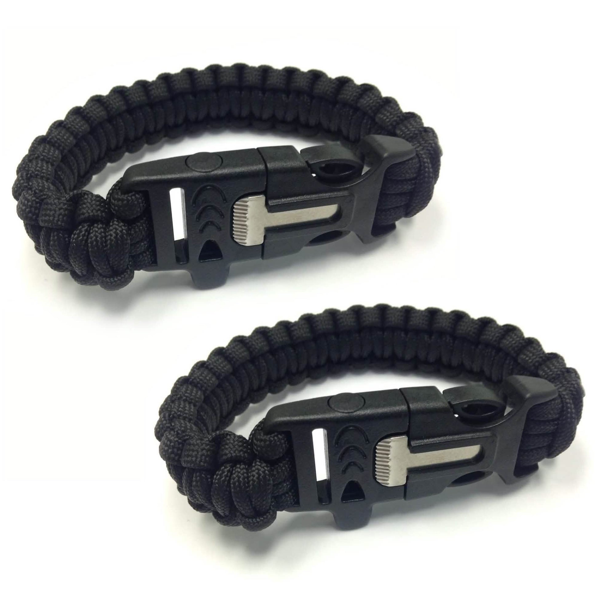 2-Pack: Paracord Survival Bracelet with Flint Scraper, Whistle and Cutting Tool DailySale