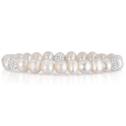 2-Pack: Pearl And Crystal Stretch Bracelet And Studs Set DailySale