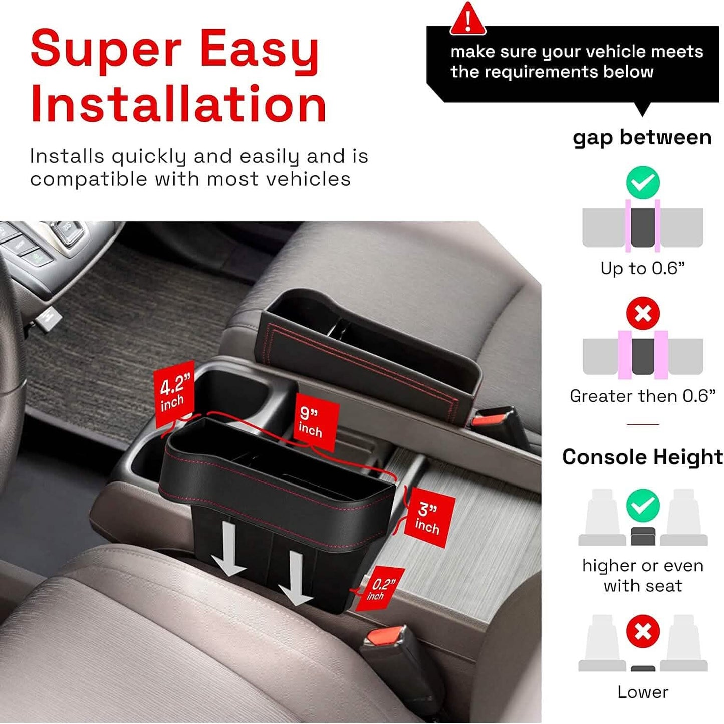 2-Pack: PerPlus Car Seat Gap Filler Organizer DailySale