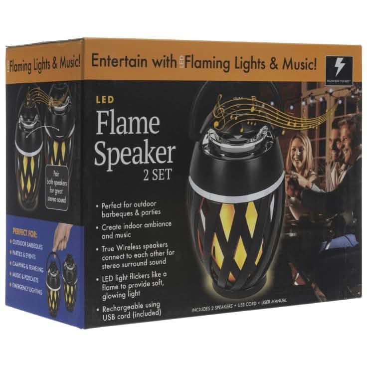 2-Pack: Power-To-Go True Wireless Stereo Lantern Flame Speakers DailySale