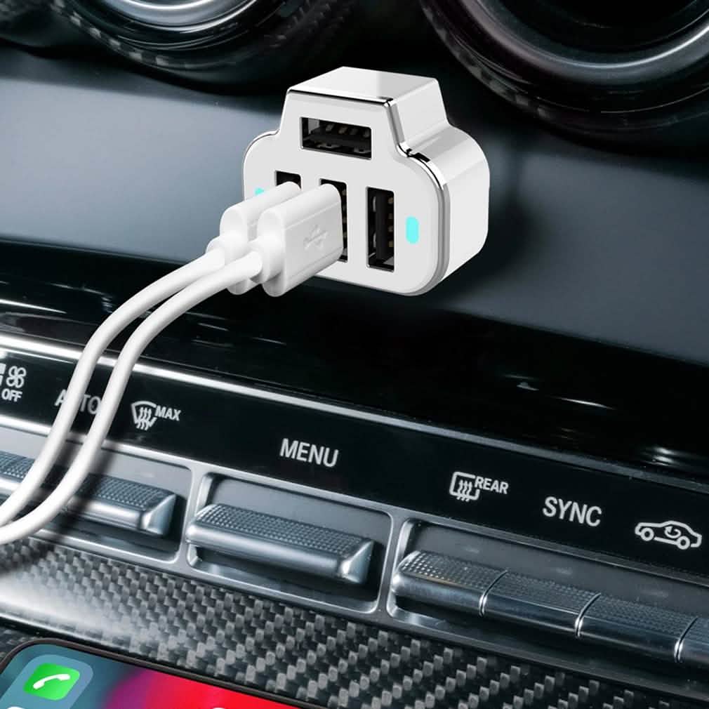 2-Pack: PowerUp 4 USB Port Car Charger Adapter DailySale