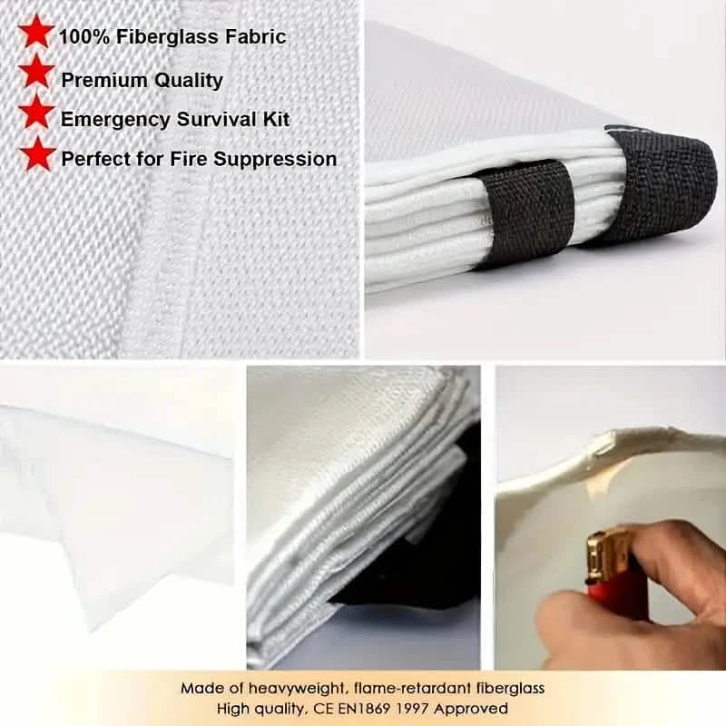 2-Pack: Premium Fiberglass Fire Blankets - Heat-Resistant, Compact and Reusable DailySale