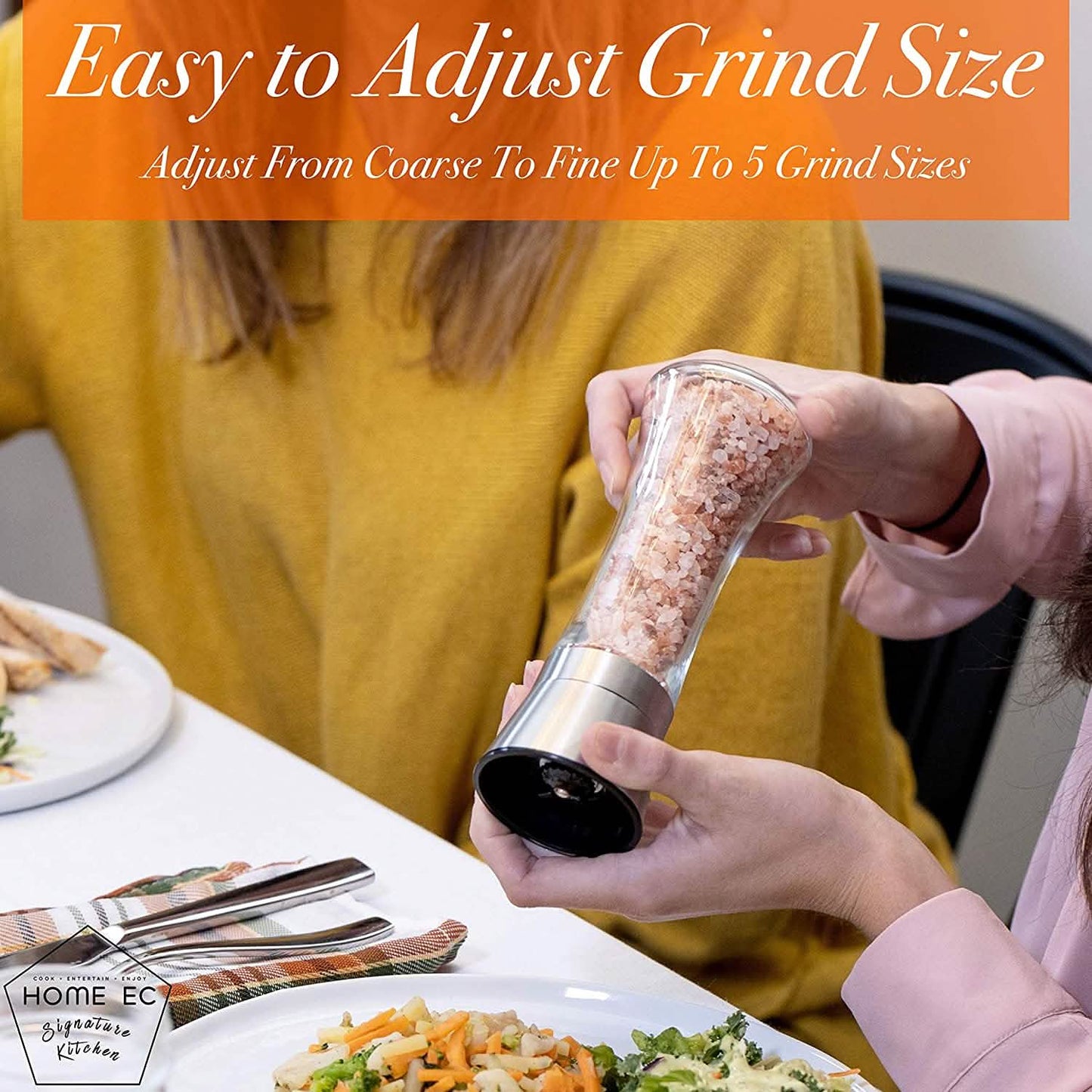 2-Pack: Premium Stainless Steel Salt and Pepper Grinder DailySale
