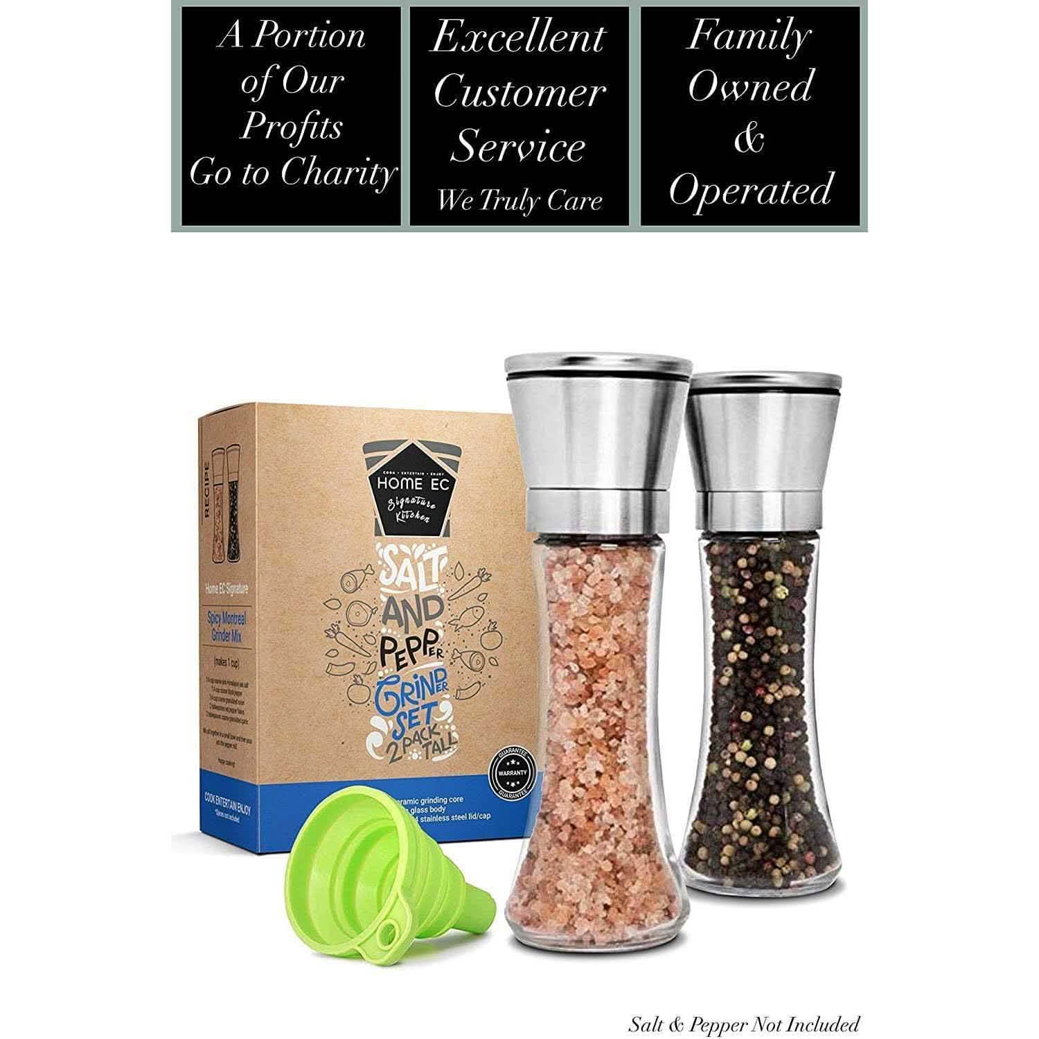 2-Pack: Premium Stainless Steel Salt and Pepper Grinder DailySale