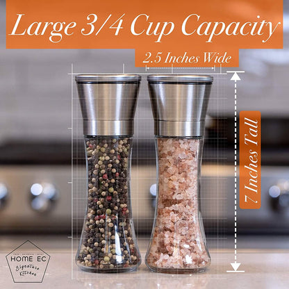 2-Pack: Premium Stainless Steel Salt and Pepper Grinder DailySale