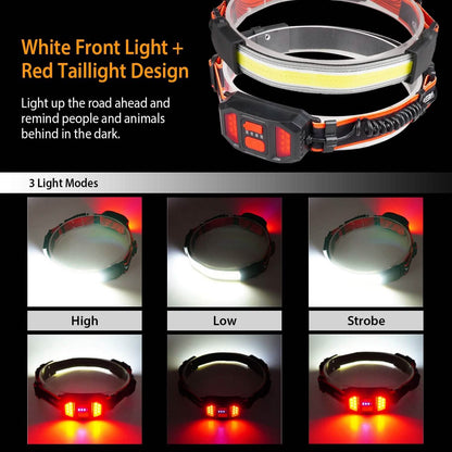 2-Pack: Rechargeable Headlamp 3 Light Modes Hand-Free DailySale