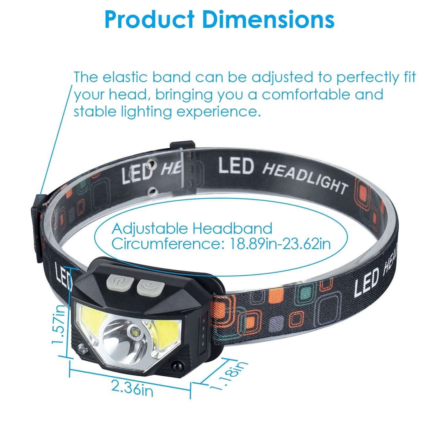 2-Pack: Rechargeable Motion Sensor Headlamp 6 Light Modes Headlight DailySale