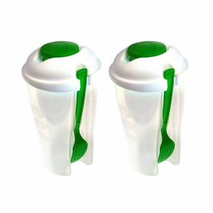2-Pack: Salad or Lunch To Go Container With Fork & Dressing Cup DailySale