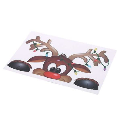 2-Pack: Santa Claus Elk Shop Hotel Christmas Window Double Sided Glass Sticker DailySale