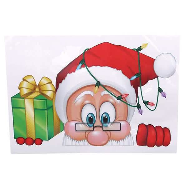 2-Pack: Santa Claus Elk Shop Hotel Christmas Window Double Sided Glass Sticker DailySale