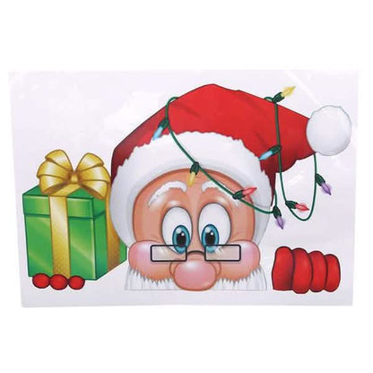2-Pack: Santa Claus Elk Shop Hotel Christmas Window Double Sided Glass Sticker DailySale