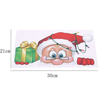 2-Pack: Santa Claus Elk Shop Hotel Christmas Window Double Sided Glass Sticker DailySale