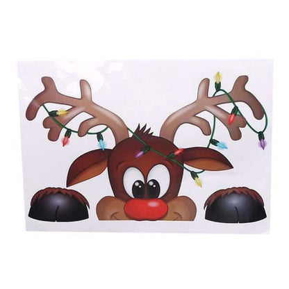 2-Pack: Santa Claus Elk Shop Hotel Christmas Window Double Sided Glass Sticker DailySale