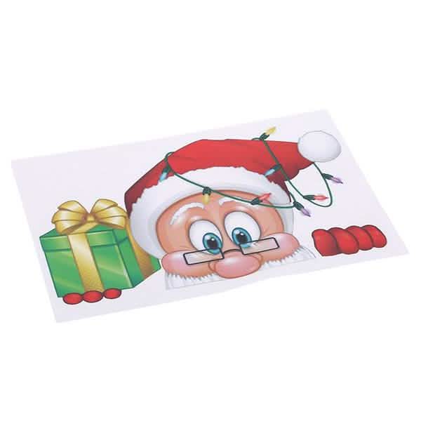 2-Pack: Santa Claus Elk Shop Hotel Christmas Window Double Sided Glass Sticker DailySale
