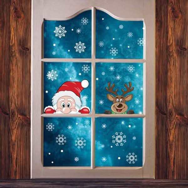 2-Pack: Santa Claus Elk Shop Hotel Christmas Window Double Sided Glass Sticker DailySale