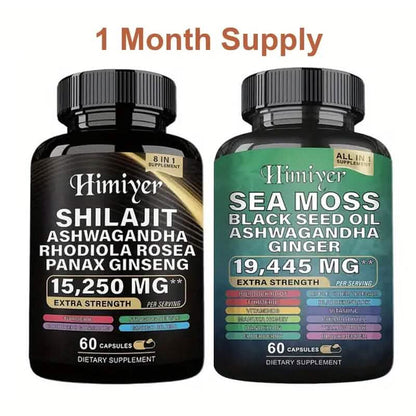 2-Pack: Shilajit + Sea Moss High Potency Vitality Combo DailySale