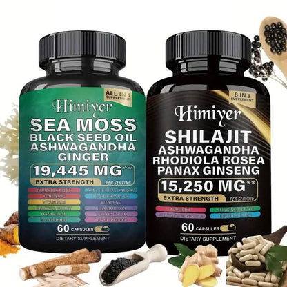 2-Pack: Shilajit + Sea Moss High Potency Vitality Combo DailySale