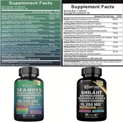 2-Pack: Shilajit + Sea Moss High Potency Vitality Combo DailySale