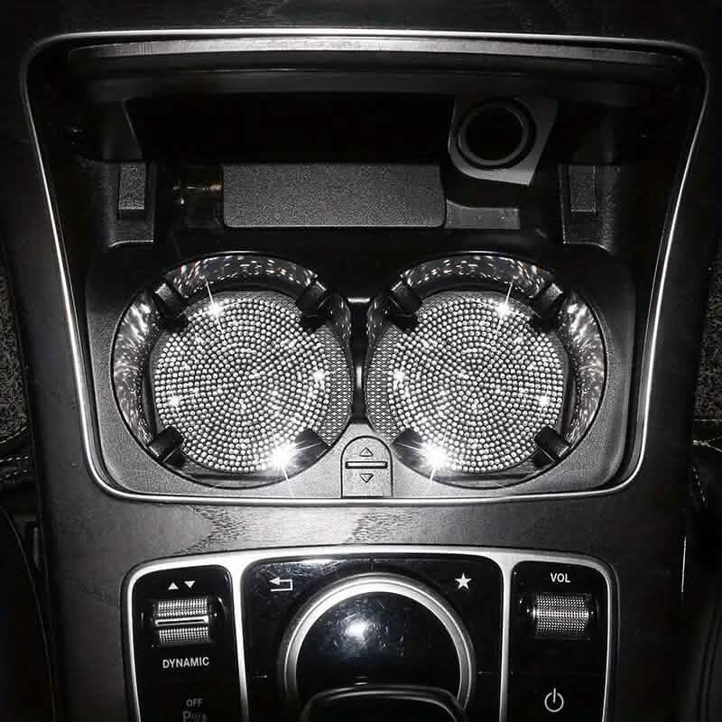 2-Pack: Shimmering Diamond Car Cup Mats DailySale