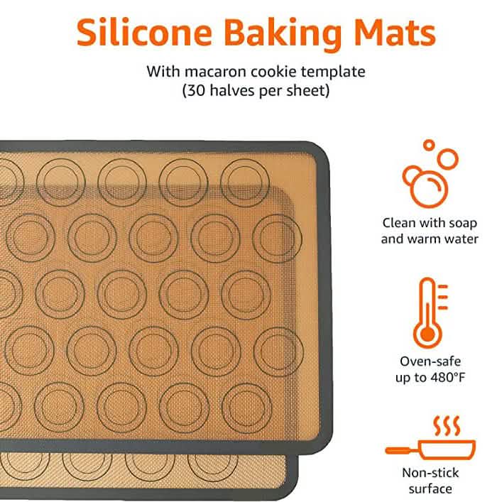 2-Pack: Silicone Nonstick Food Safe Macarons Baking Mat DailySale