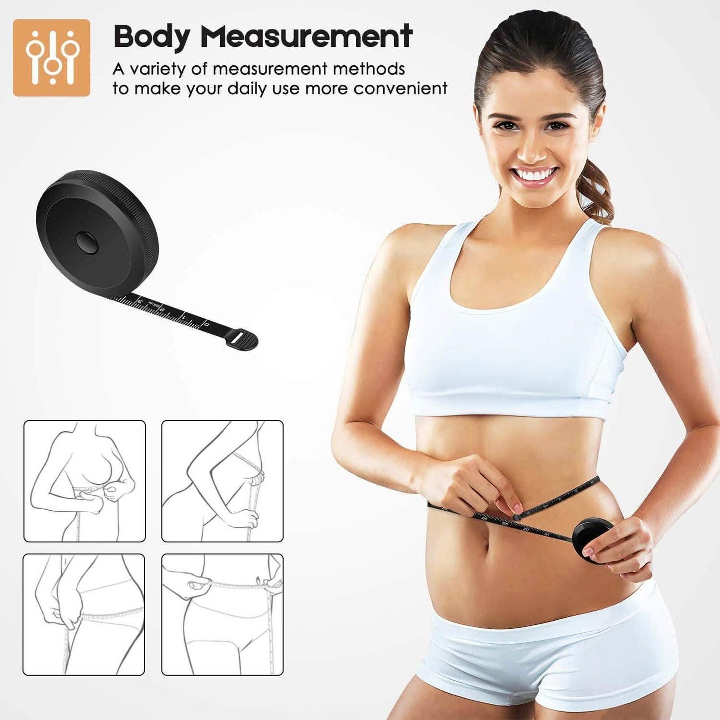 2-Pack: Soft Fashion Pink and Retractable Black Measuring Tape Set DailySale