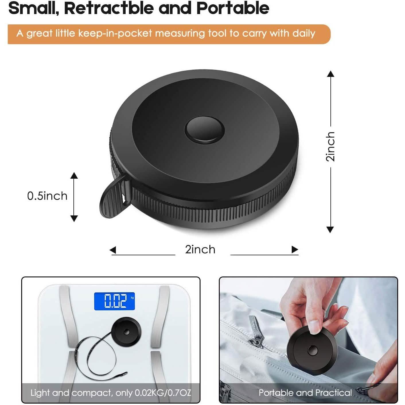 2-Pack: Soft Fashion Pink and Retractable Black Measuring Tape Set DailySale
