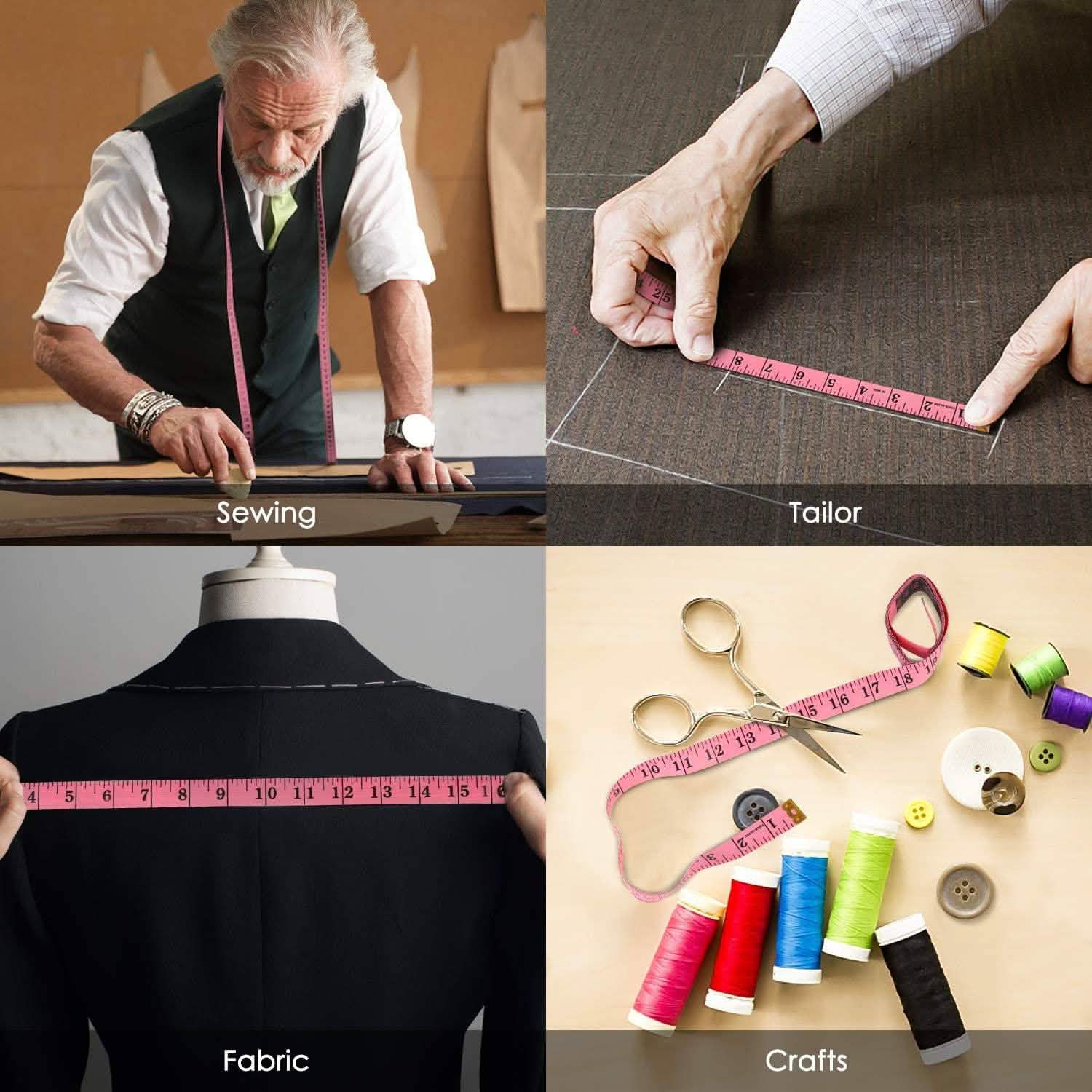 2-Pack: Soft Fashion Pink and Retractable Black Measuring Tape Set DailySale