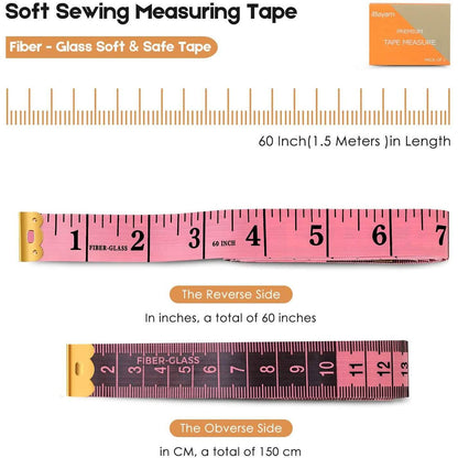 2-Pack: Soft Fashion Pink and Retractable Black Measuring Tape Set DailySale
