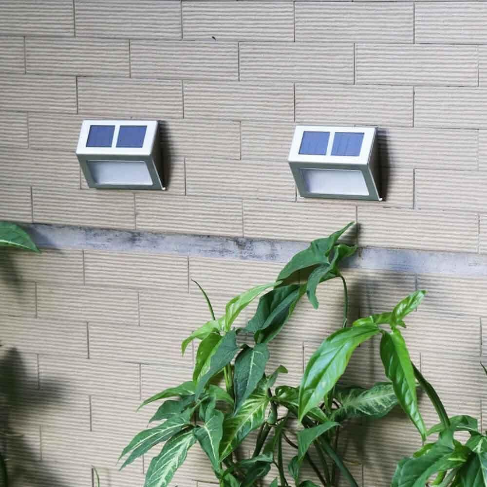 2 Pack: Solar Light 2 LEDs Wall Lamp Waterproof Security Light DailySale